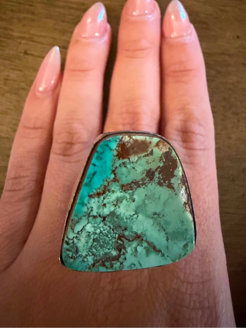 Navajo sterling silver  turquoise royston ring adjustable